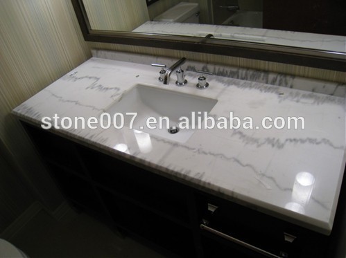 white natural stone countertop