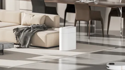 Automatic Bag-Laying Double-Door Sensor Trash Can