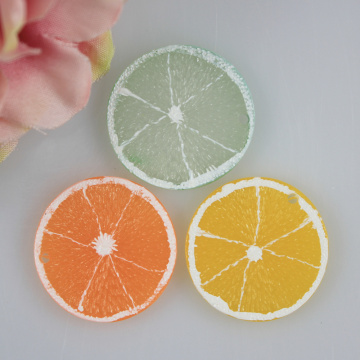 wholesale Harz Stereo Yellow Lemon Green Lime Orange Ohrringe Lange Anhänger Mode Sommer Obst Schmuck Für Mädchen Geschenke