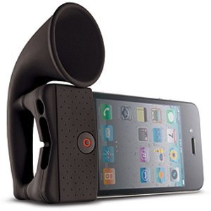 Black Silicone Horn-type Speaker With Sound Amplification For Iphone4