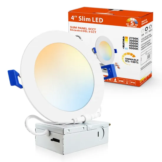 Dimmable 9W-12W LED Ceiling Panel Light with Junction Box in 4 Inch and 6 Inch Sizes, Certified by ETL for US Market