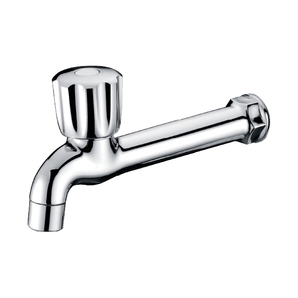 Grifo de baño moderno, lavabo, grifo de agua fría, cromado, cuerpo alto, manija única, grifo para fregadero de un orificio, forma cuadrada