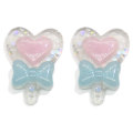 Yiwu Factory  Resin Heart Shape Lollipop Tiny Glitter Magic Stick for Girls Jewelry Making Accessory
