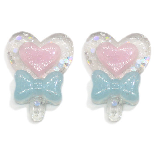 Yiwu Factory Resina a forma di cuore Lecca-lecca Tiny Glitter Magic Stick per accessori per la creazione di gioielli per ragazze