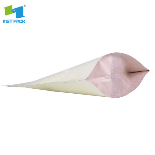 High quality biodegradable kraft paper bag stand up with clear window