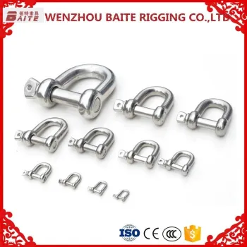 AISI 304 316 Stainless steel European Type D Shackle / forged shackle Chinese supplier