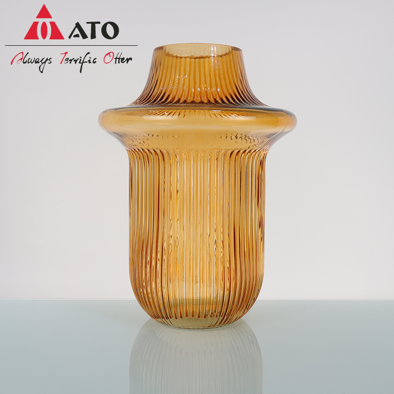 Ato الأوروبي Creative Color Frosted Amber Glass إناء