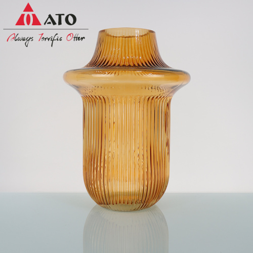 ATO European creative color frosted amber glass vase