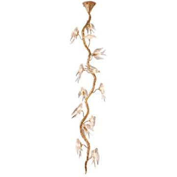 Copper Ceiling Lamp: Branch Chandelier Swallow Crystal Chandelier
