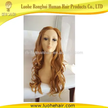 High quality body wave white girl long synthetic hair curly wigs