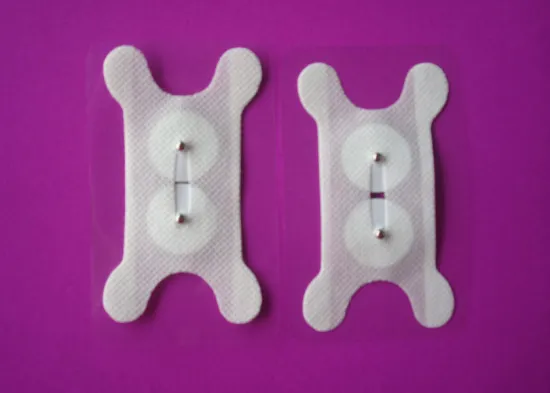 Non-woven Adhesive Therapy Tens Electrode Pad For Throat Physicotherapy,  White Special Snap Electrode Pads