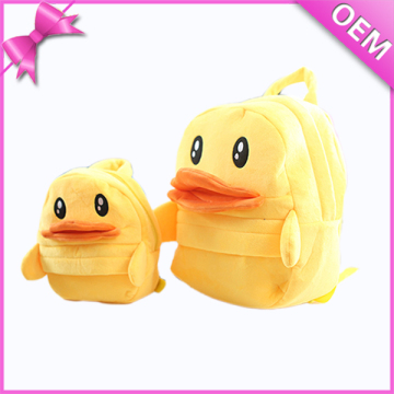 35cm Soft Yellow Duck Kids Plush Backpacks, Plush Animal Backpacks, Cute Duck Plush Backpack