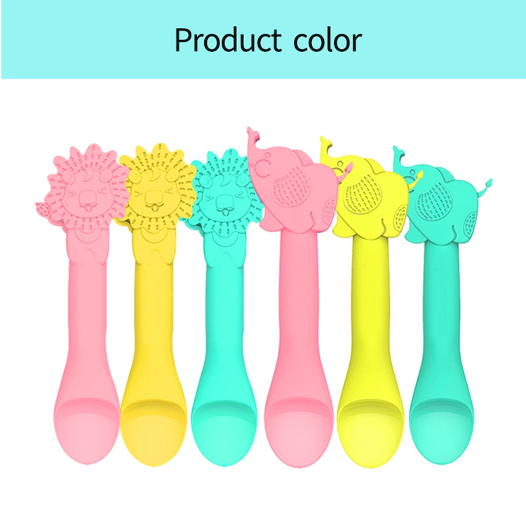 Cute Elephant-shape Toddler Silicone Spoon Train Soft Spoon