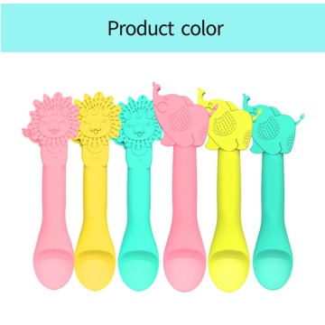 Cute Elephant-shape Toddler Silicone Spoon Train Soft Spoon