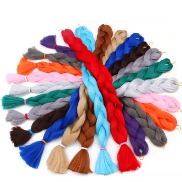 Wholesale 165g 82 Inch  braid hair extension fiber hot water jumbo box Pre stretched EZ braiding Synthetic Hair Braids