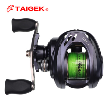 TAIGEK 5+1BB 8kg Drag Power Baitcasting Reel with Magnetic Metal Spool for Bass Fishing