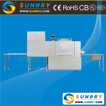 Best quality and price dishwasher machine with double spray tunnel type and single dryer for sale