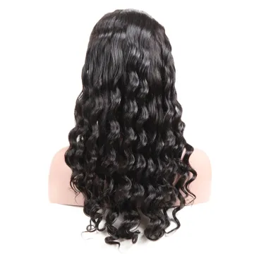 100% Raw Virgin Remy Full Lace Wig Transparent Swiss Deep Wave Full Lace Wig Human Hair