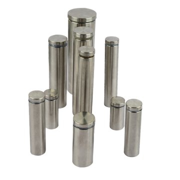 Outdoor Glass Railing Systems: Round Aluminum and Stainless Steel Standoffs with Screws