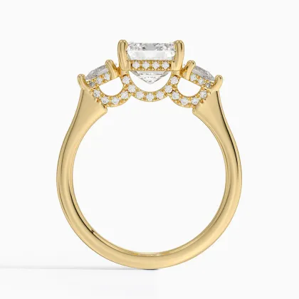 Emerald Pear Lab Diamond Trilogy Ring | FLORAL JEWELRY