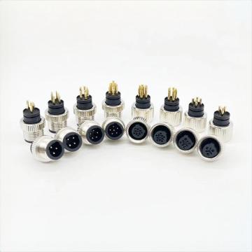 M12 C-Code Waterproof Wire End Connector Pria dan Wanita 3-4-5-6pin