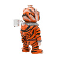 Tigre de arcilla de polímero 3D, precia de vidrio bong con decoración de arcilla de polímero lindo tigre, borosilicato de agua de agua, decoración del hogar