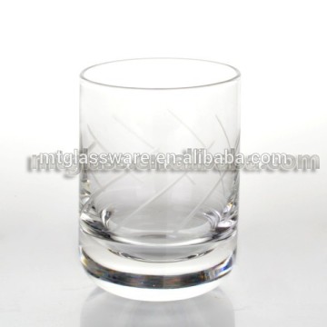 Custom clear round whisky rocks glass