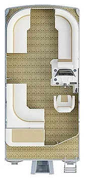 Aluminum Pontoon Boat 19ft 5.8m with Bimini Top for Pleasure and Entertainment