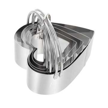 Stainless Steel Heart Cookie Cutters with Handles - 5 Piece Valentine's Day Set