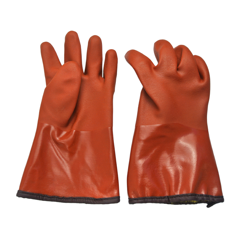 Guantes recubiertos de PVC marrón CashMere Feecy Linning