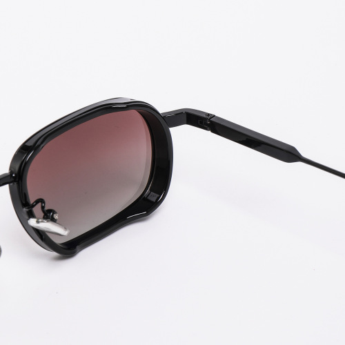 Men Retro Square Metal Pilot Windsor Ring Sunglasses Eyewear