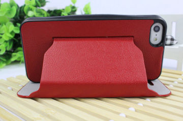 Dustproof Self Stand Leather Red Iphone Protective Covers For Iphone 5 Iphone 5s Full Protection