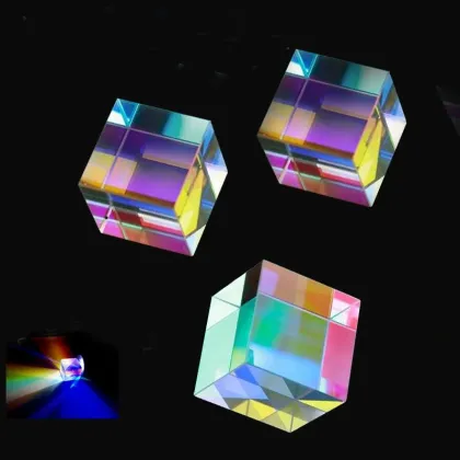 Optical Glass Cube X- Cube Colored Glass Prism