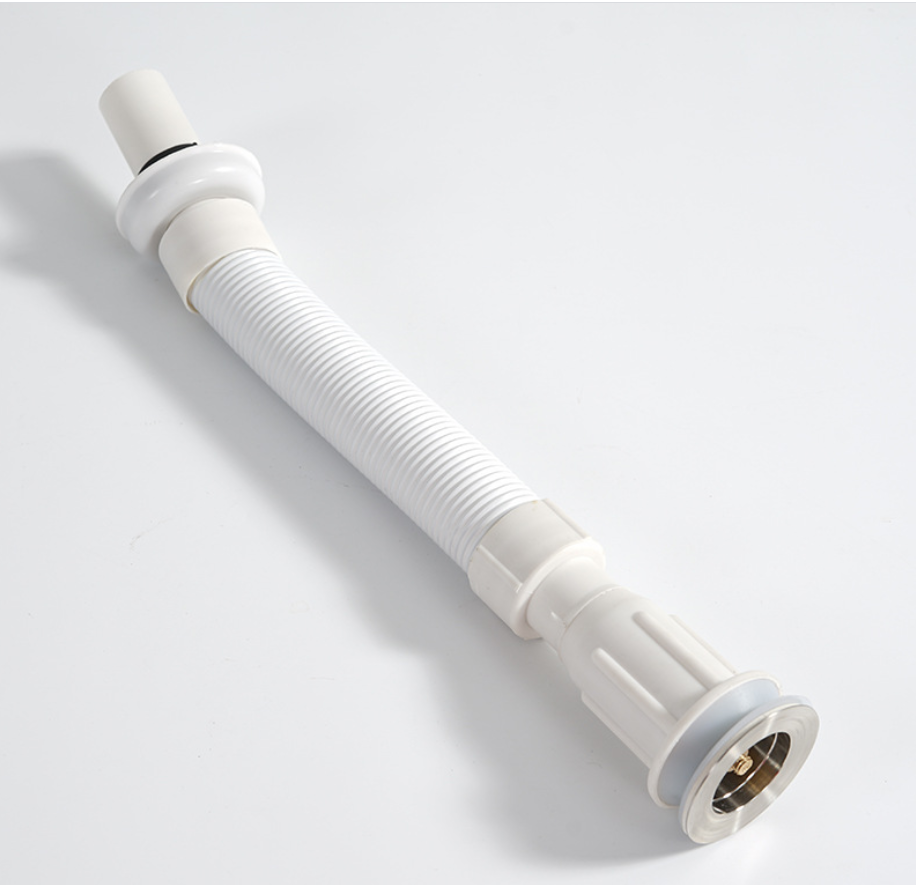 Bathroom PVC flexible drain plastic pipe for sink drain hose with ceramic pop-up waste drain