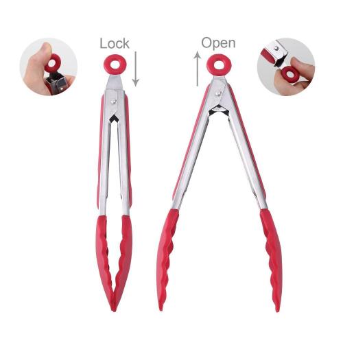 High Quality Salad Kitchen Utensils Locking Metal Tong