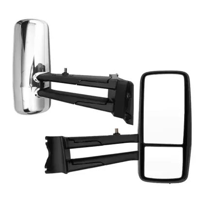 Chrome Door Mirror Assembly for Kenworth T680 T880 Trucks - Left and Right Side