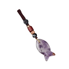 Amethyst Fish Pendant Woven keychain Accessories