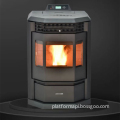 Modern Black Steel Pellet Stove: Automatic Feeding, Fast Heating, Eco-Friendly Freestanding Fireplace for Home