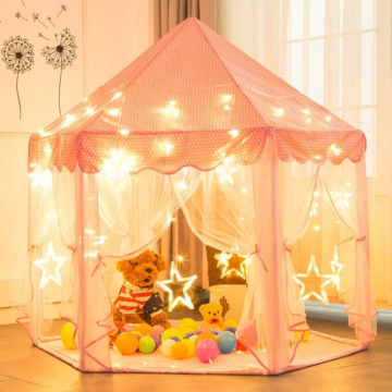 愛らしいプリンセス城：LED付きの大きな屋内プレイテント