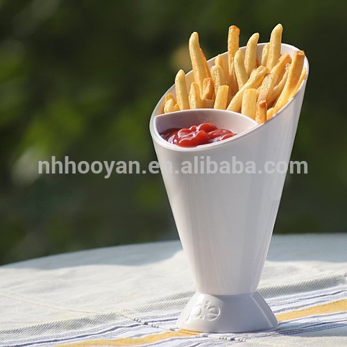 2017 kitchen accessory french fry dipping cup plastic salad bowl dipping cone