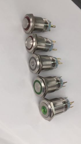 19mm 12v 반지 순간 LED 푸시 버튼 스위치