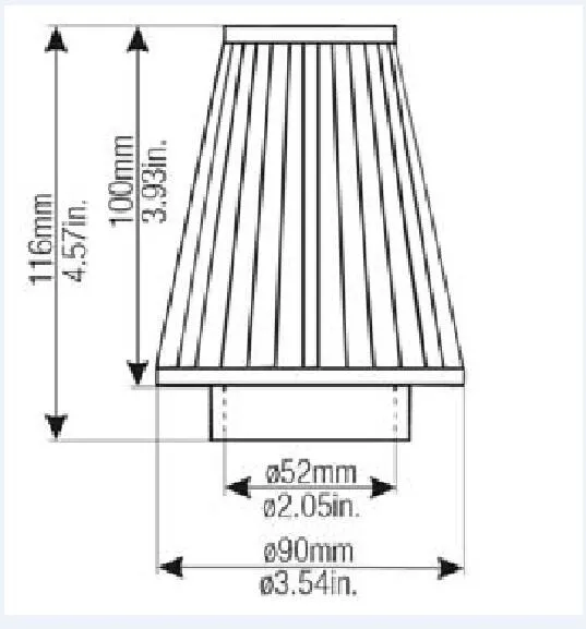 Filtro dell'aria universale da 52 mm per tubo di prepasto per motociclette