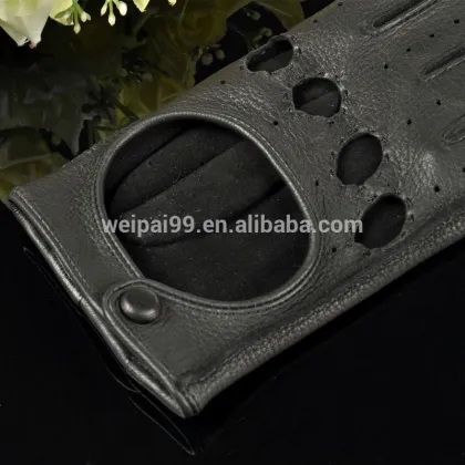 Top quality women black breathable driving gloves deerskin leather gloves