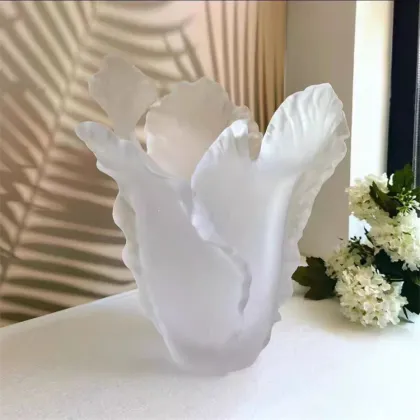 High Grade French Crystal Tulip Flower Vase - Baccarat Home Decor Ornament