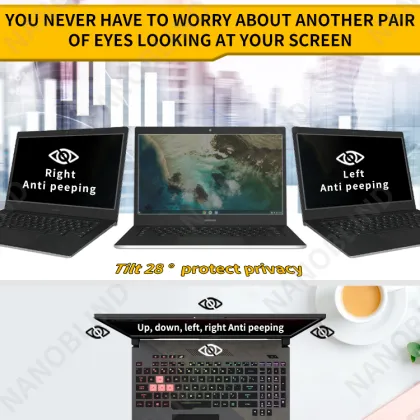 NANOBLIND 15.6 Inch Universal Laptop Monitor with Privacy Screen for Asus/Acer/Lenovo