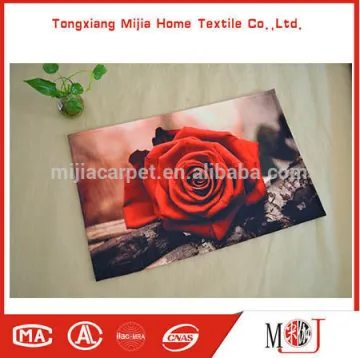 Rose Design Chenille Digital Printed Door Mat livingroom rug