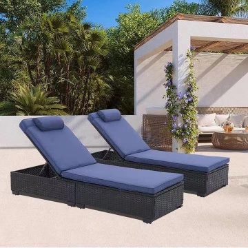 Wicker Dark Brown Sunbed Patio Sun Lounger