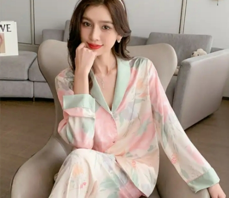 Satin silk bridesmaid pajamas set women sleepwear
