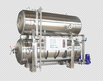 Double immersion water spray retort