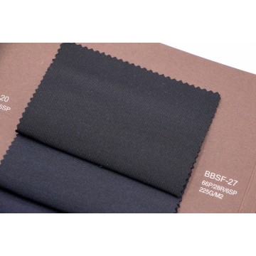 Black Ribbed Solution-Dyed TR Fabric